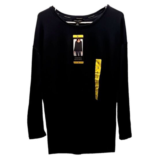 Banana Republic Ladies Long Sleeve Tunic Blouse Black Size Small NWT - Picture 1 of 8